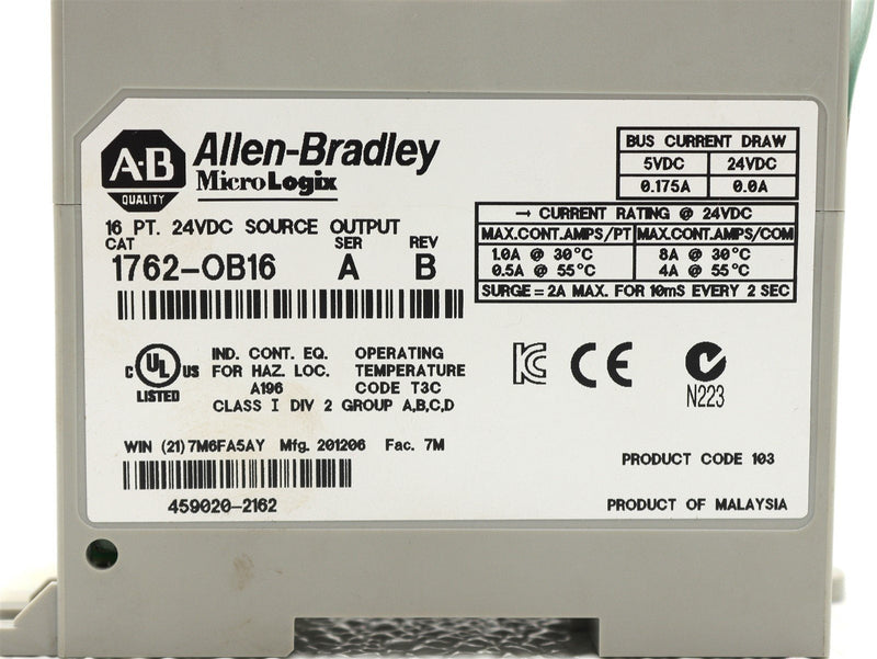 Allen-Bradley Micro Logic DC Output 1762-OB16 Ser. A *New No Box*