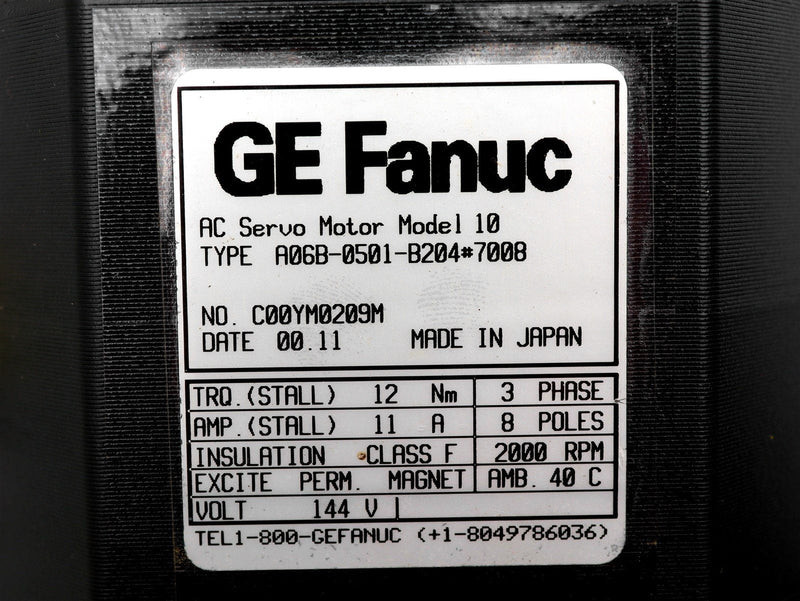 GE Fanuc AC Servo Motor A06B-0501-B204 *New No Box*