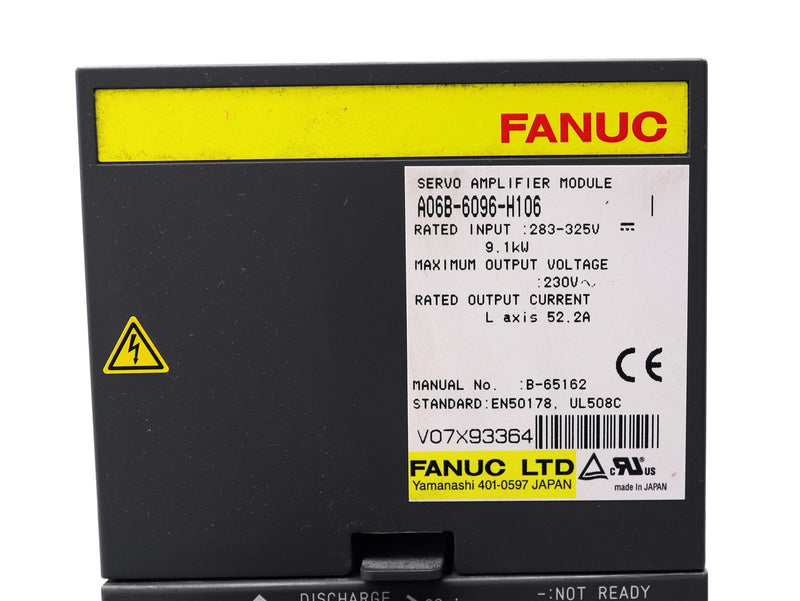 Fanuc Servo Amplifier Module A06B-6096-H106 Ser. D *Lower Door Hinge Damage*