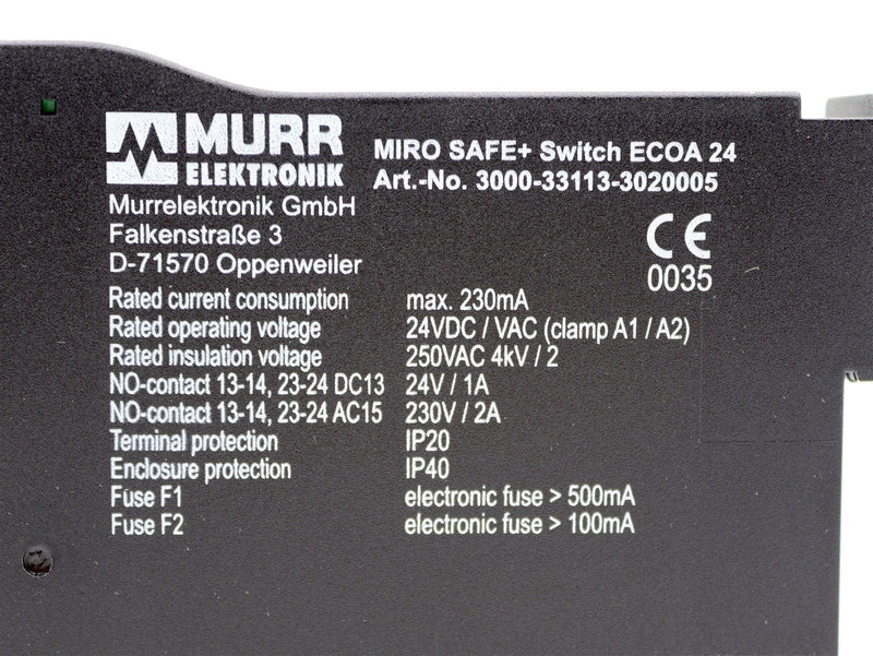Murr Elektronik Miro Safe+ Switch ECOA 24 3000-33113-3020005 *New Open Box*