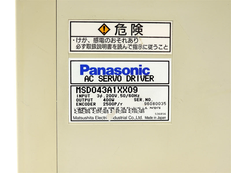 Panasonic AC Servo Driver MSD043A1XX09