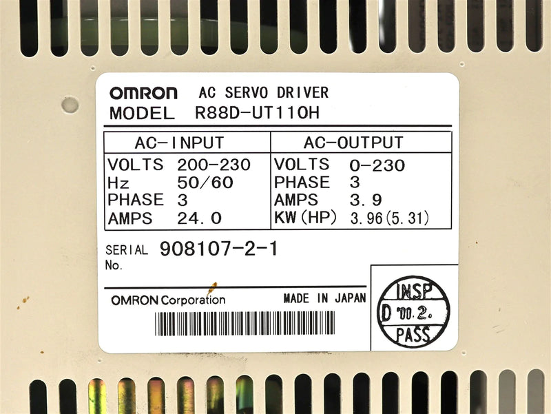 Omron AC Servo Drive R88D-UT110H