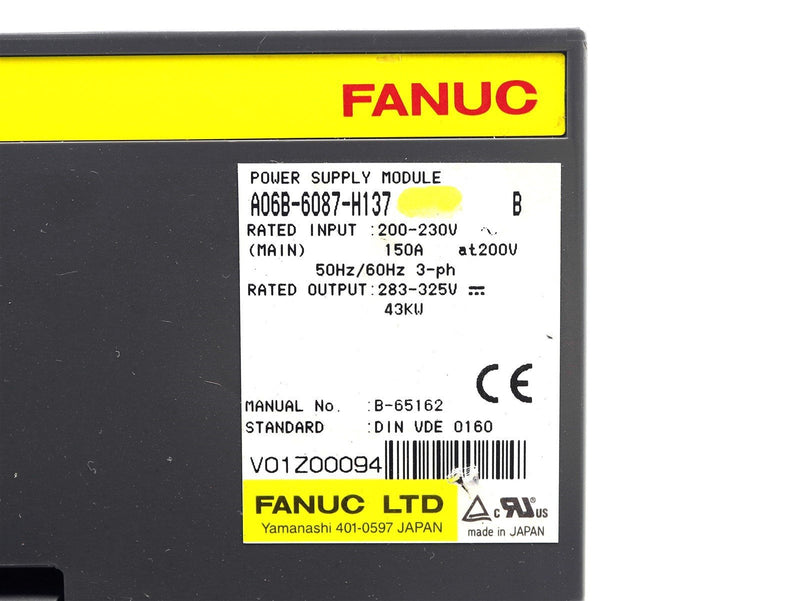 Fanuc Power Supply Module A06B-6087-H137