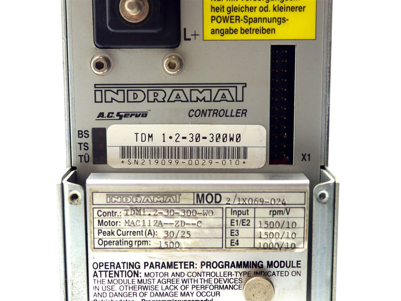 Indramat AC Servo Controller TDM1.2-30-300-WO