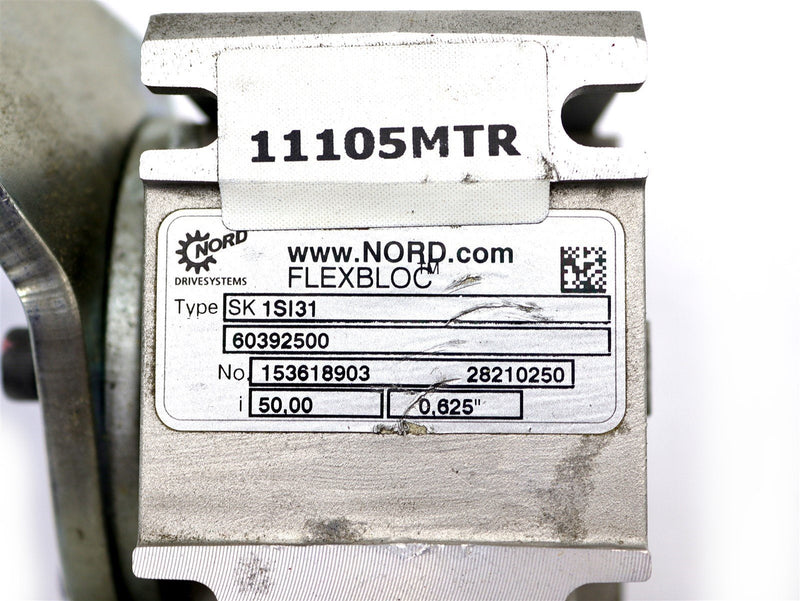 Nord Flexbloc Speed Reducer Gear Box w/ Single Phase AC Motor YY563-4, SK1SI31