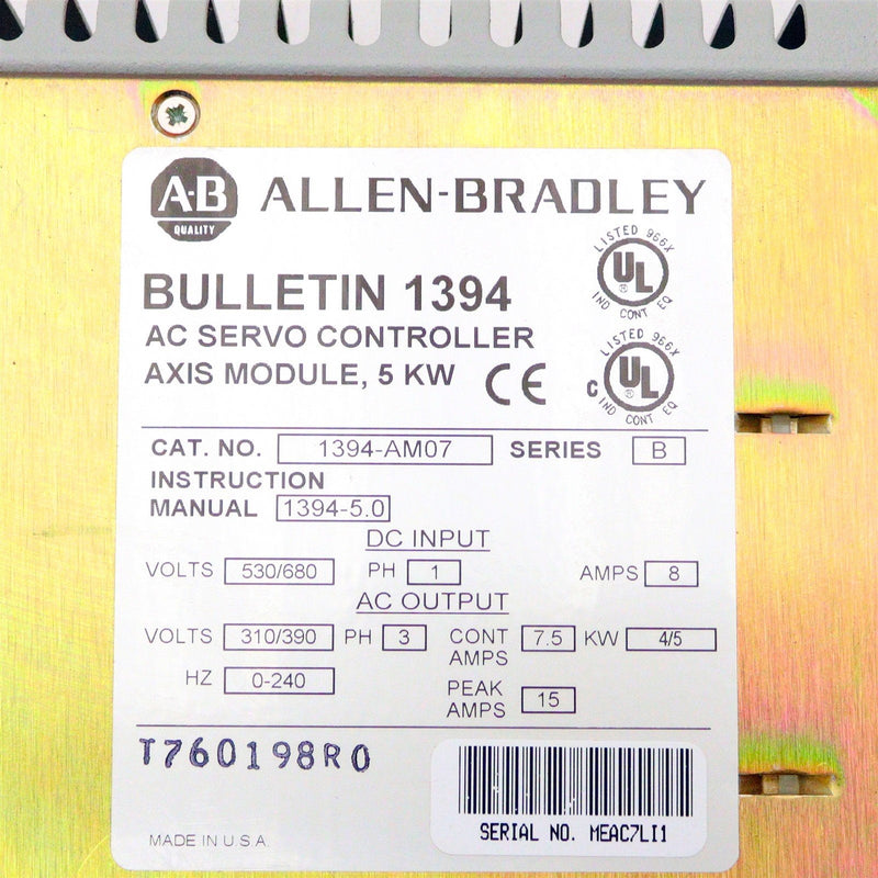 Allen Bradley AC Servo Controller Axis Module 1394-AM07