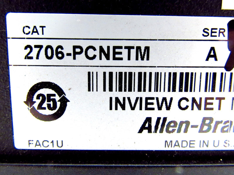 Allen Bradley Inview CNet Module 2706-PCNETM SER A *New No Box*