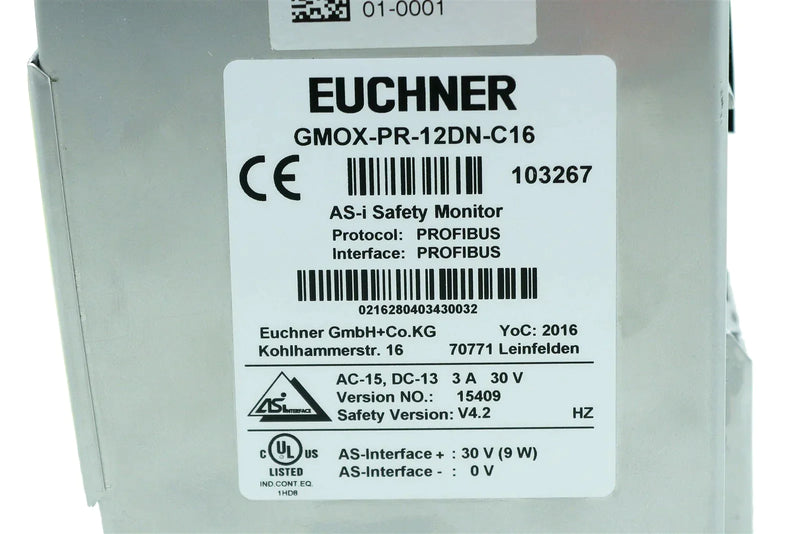 Euchner Profibus Gateway w/Safety Monitor GMOX-PR-12DN-C16 *New Open Box*