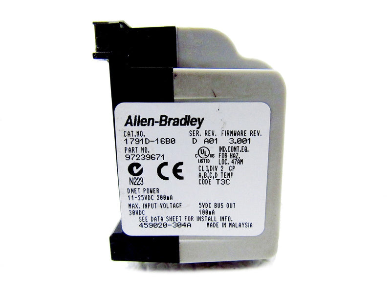 Allen Bradley DeviceNet Compact Block I/O 1791D-16B0 Ser. D