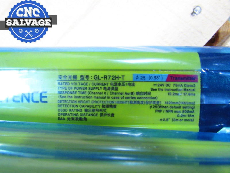 Gl R72h Keyence Safety Light Curtain Set GL-R72H-T GL-R72H-R *New No Box*