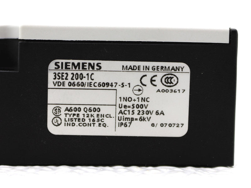 Siemens Position Switch 3SE2 200-1C *New Open Box*