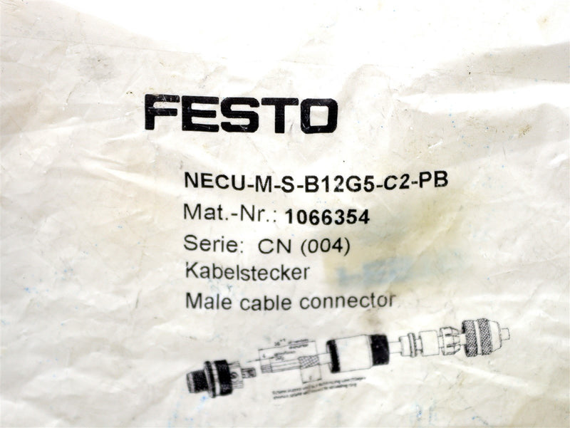 Festo Male Cable Connector NECU-M-B12G5C2-PB 1066354 *New Open Bag*