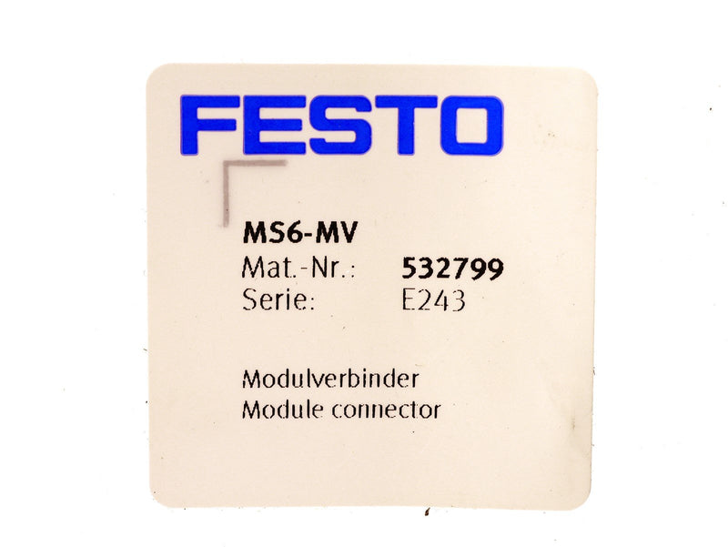 Festo Module Connector MS6-MV 532799 *New In Bag* *Lot of 10*