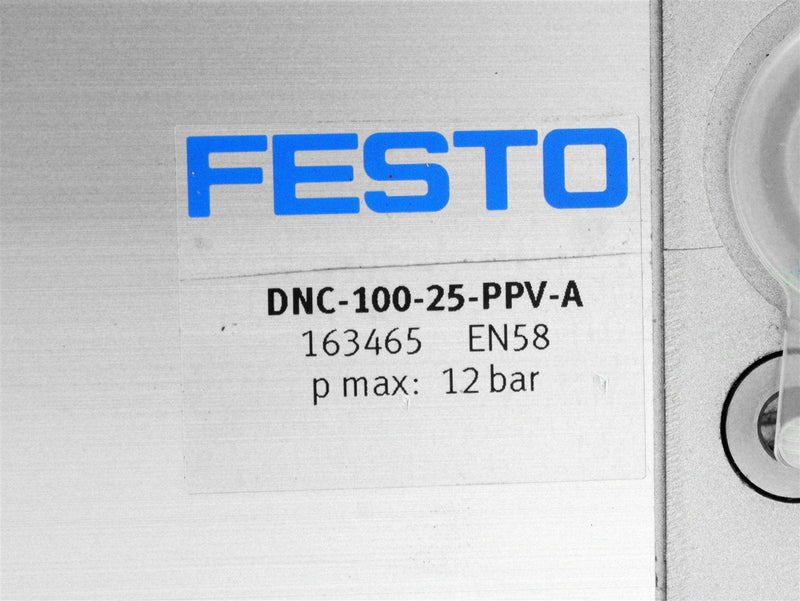 Festo ISO Cylinder p max: 12bar DNC-100-25-PPV-A 163465 *New No Box*