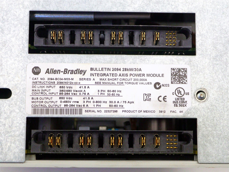Allen-Bradley Integrated Power Supply w/ 2094-EN02D-M01-S0, 2094-BC04-M03-M